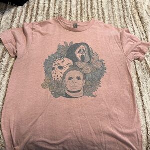 Pink Graphic Horror T-Shirt